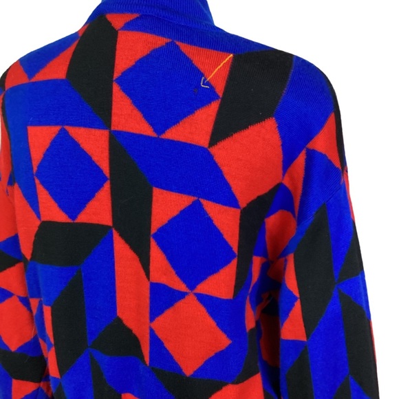 ESCADA by Margaretha Key Merino Wool Sweater Dress Germany Aztec - Picture 11 of 15